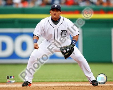 Framed Miguel Cabrera 2008 Fielding Action Print