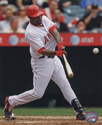 Framed Tori Hunter 2008 Batting Action Print