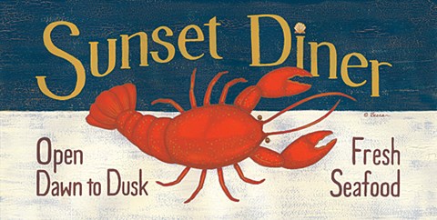 Framed Sunset Diner Print