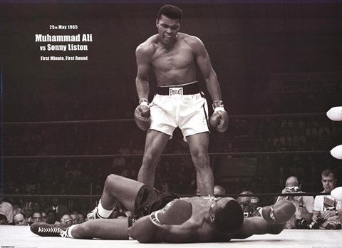 Framed Muhammad Ali - 1965 1st Round Knockout Against Sonny Liston (landscape) Print