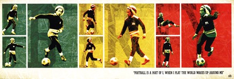 Framed Bob Marley Football Print