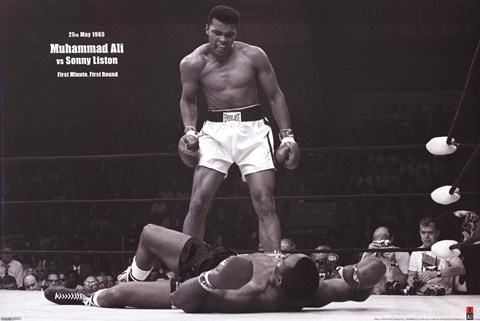 Framed Muhammad Ali - 1965 1st Round Knockout Against Sonny Liston (landscape) Print