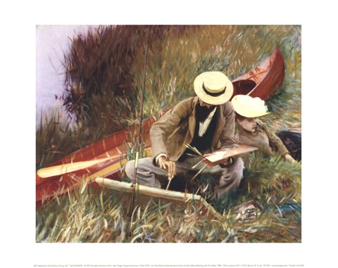 Framed Out-of-Doors Study (formerly known as Paul Helleu Sketching with His Wife) Print
