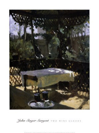 Framed Two Wine Glasses, 1874 Print