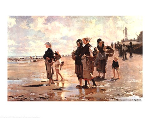 Framed Oyster Gatherers of Cancale Print
