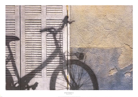 Framed Bicycle Arriving Print