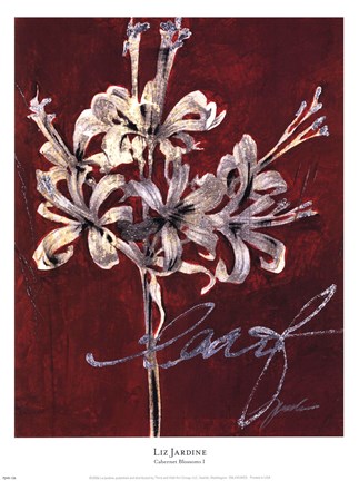 Framed Cabernet Blossoms I Print