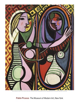 Framed Girl Before a Mirror Print