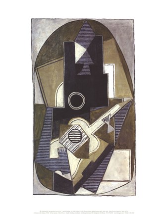 Framed L'Homme a la Guitare, 1918 Print