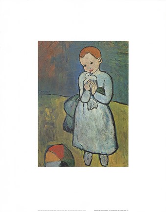 Framed Child with Dove Print