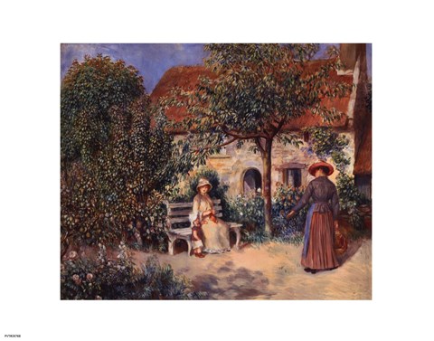 Framed Garden Scene in Brittany, c. 1886 Print