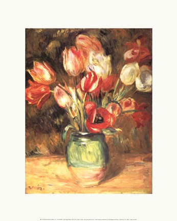 Framed Tulips in a Vase Print