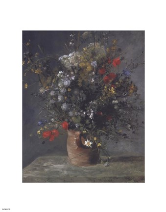 Framed Flowers in a Vase, c. 1866 Print