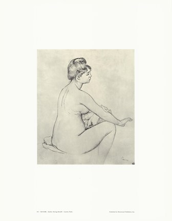 Framed Bather Drying Herself - drawing Print
