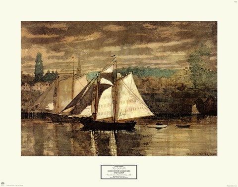 Framed Gloucester Schooners and Sloop Print