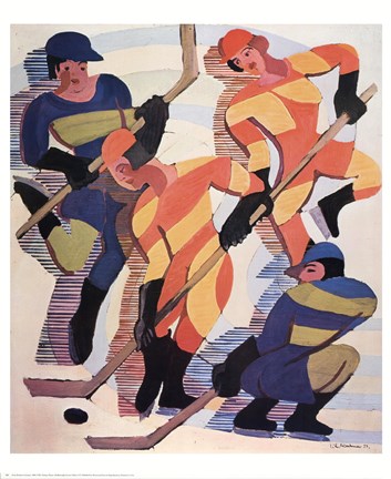 Framed Hockey Players Print