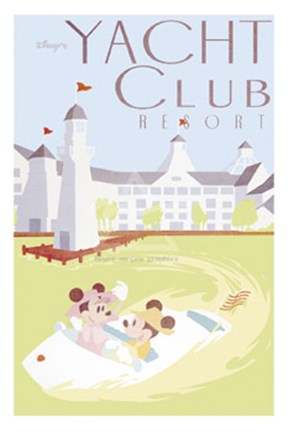 Framed Yacht Club Resort (printed on canvas) Print