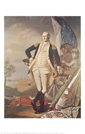 Framed Washington At Yorktown Print