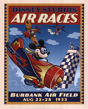 Mickey's Air Races Fine Art Print by Walt Disney at FulcrumGallery.com