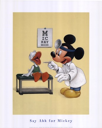 Framed Say Ahh for Mickey Print
