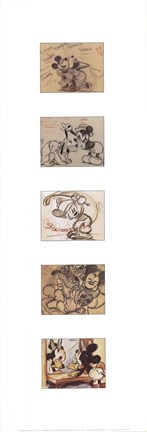 Framed Sketch Collection: Mickey, Minnie and Pluto Print