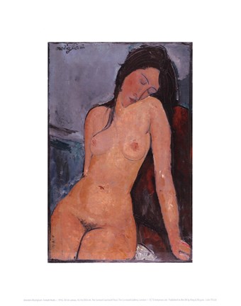 Framed Seated Nude, ca. 1917 Print
