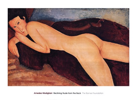 Framed Reclining Nude from the Back, c.1917 Print