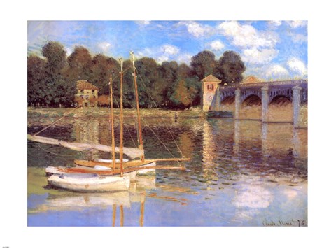 Framed Bridge at Argenteuil Print