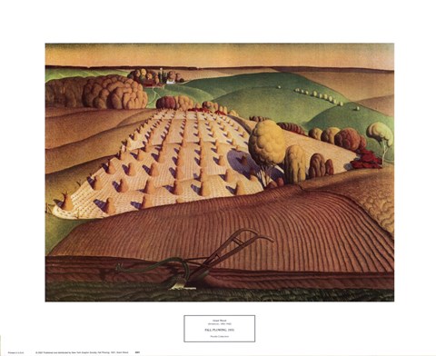 Framed Fall Plowing, 1931 Print