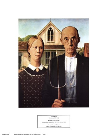 Framed American Gothic, c.1930 Print