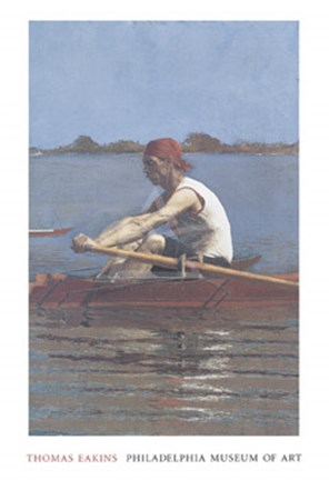 Framed John Biglin in a Single Scull, 1873-74 Print