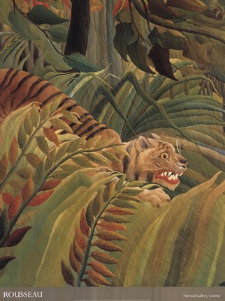 Framed Detail from 'Tiger in a Tropical Storm (Surprised!), 1891' Print