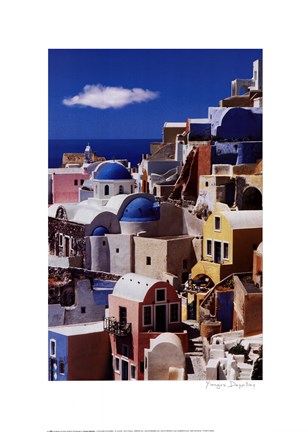 Framed Pastel Village Print