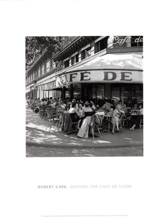 Framed Outside the Cafe de Flore, St. Germaine des Pres, July, 1952 Print