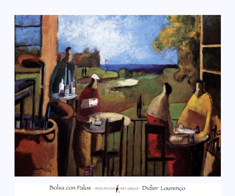 Framed Bolsa con Palos Print