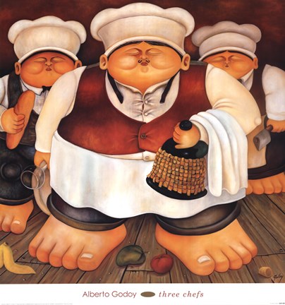 Framed Three Chefs Print