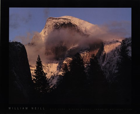 Framed Half Dome, Winter Sunset, Yosemite Print