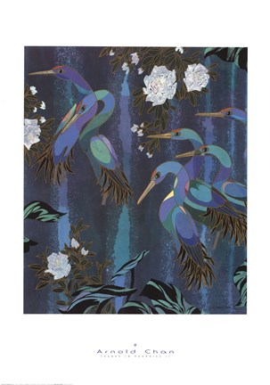 Framed Cranes in Paradise II Print