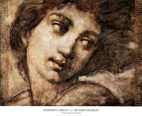 Framed Aphrodite's Dream (gold foil) Print
