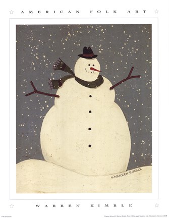 Framed Snowman Print