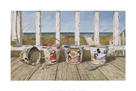 Framed Mickey &amp; Donald's Fun in the Sun Print