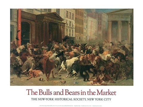 Framed Bulls And Bears In The Market Print