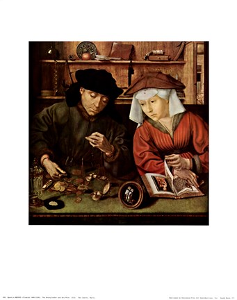 Framed Moneylender and His Wife Print