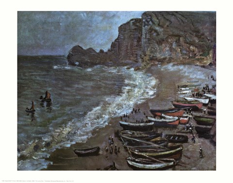 Framed Boats on Beach, Etrat Print