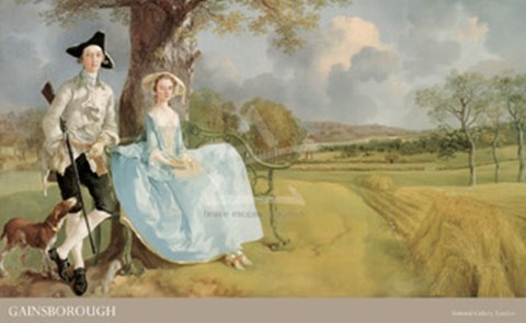 Framed Mr. and Mrs. Andrews, about 1750 Print