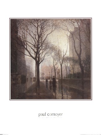 Framed Plaza After the Rain Print