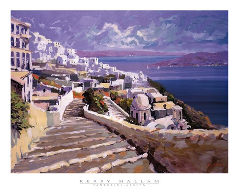 Framed Santorini - Aegean Print