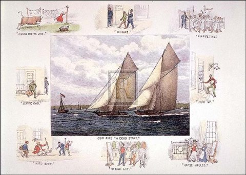 Framed Gun Fire a Good Start Pm Print