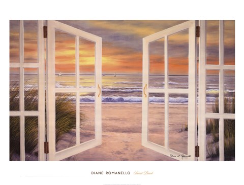 Framed Sunset Beach Print