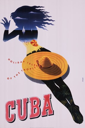 Framed Cuba, Holiday Isle of the Tropics Print